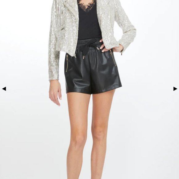 NEW COVETED GENERATION LOVE ROBIN SEQUIN MOTO JACKET-SILVER- XL--SOLD - Picture 6 of 7